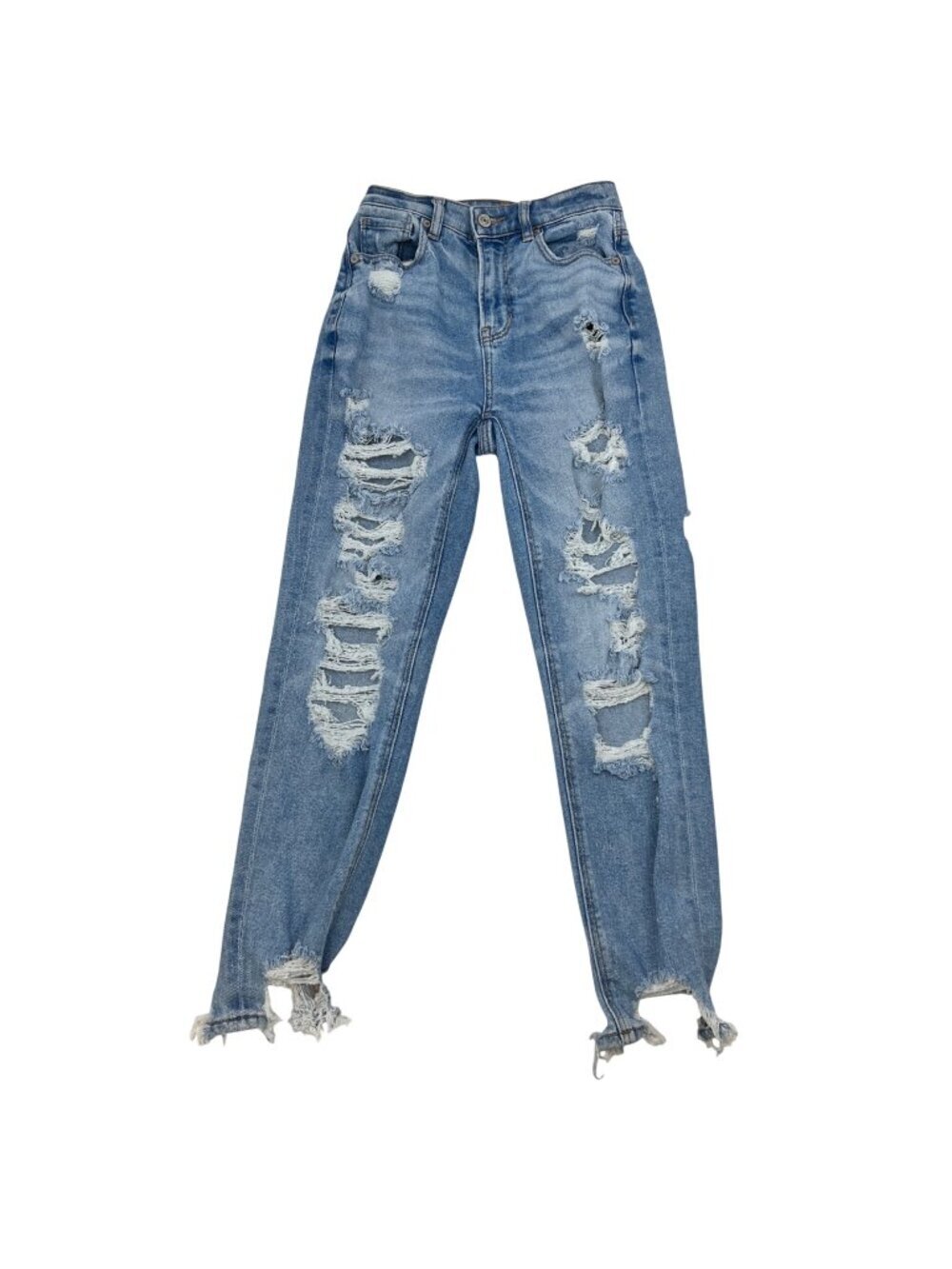 American Eagle Womens Mom Jeans Distressed Light Wash Size 00S